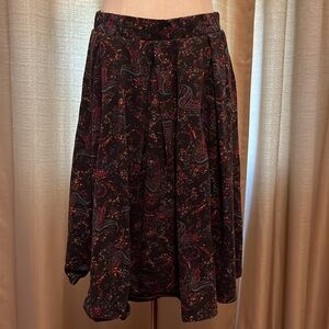 LuLaRoe Multicolor Paisley Splatter Flowy Skirt With Pockets Womens Large